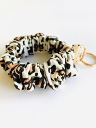 scrunchie leopard schlüsselanhänger Ausweis transponder essenskarte metallic rosa